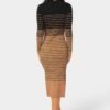 Stripe Rib Long Sleeve Maxi Dress