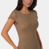 704629_mocha_4_561ff391-2770-4f99-af2a-e5499ecc9ad1 Flocking Mesh T-Short Maxi Dress