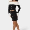 Off Shoulder Removable Faux Fur Set