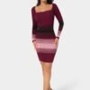 Stripe Rib Sweater Midi Dress