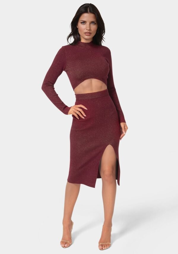 bebe2121_merlot_1_63d0e4a1-0c79-4ce4-98d4-0bfa17e3a3fd Lurex Rib Cropped Kit Set