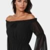 Off the Shoulder Bell Sleeve Maxi Dress